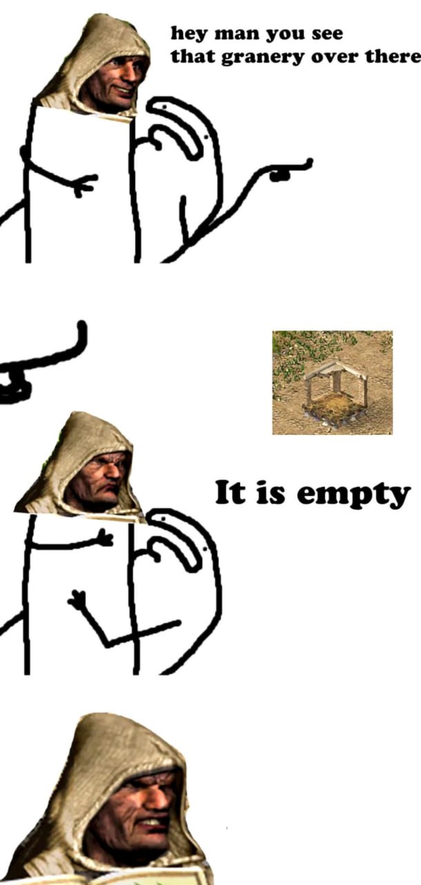 Пустой амбар из Stronghold Crusader Мем с монахом и пустым амбаром из Stronghold Crusader