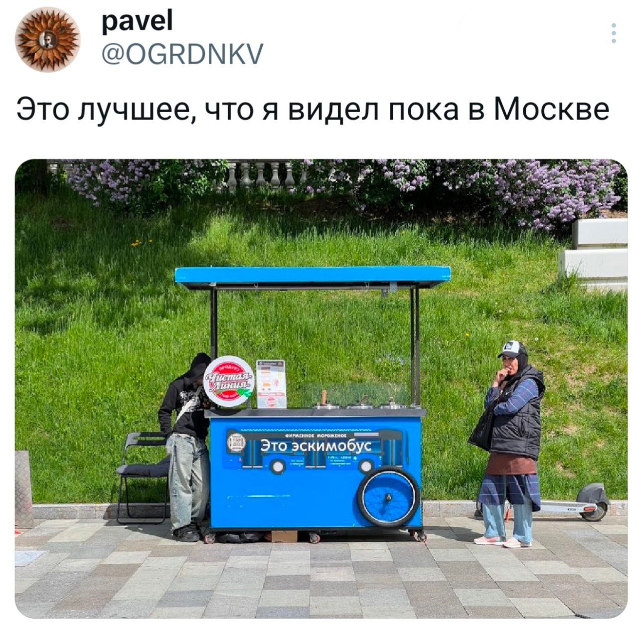 Это лучшее, что я видел пока в Москве Прилавок с мороженым под названием «Эскимобус» в Москве