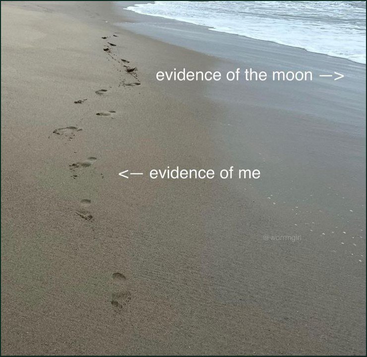 evidence of the moon Следы на песке "evidence of the moon"