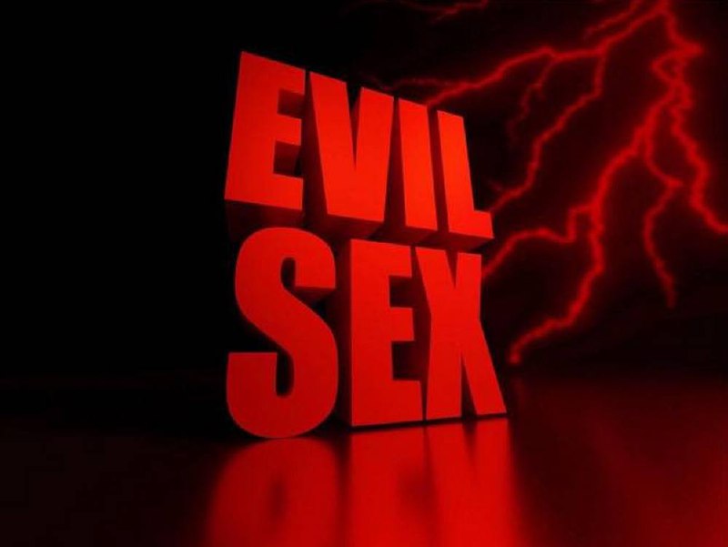 Evil Sex Красные буквы Evil Sex на темном фоне с красными молниями