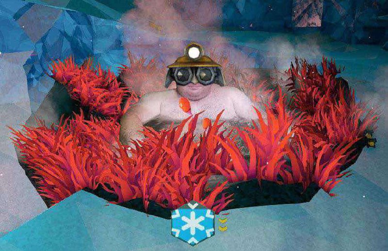 Толстый гном Deep Rock Galactic Толстый гном из игры Deep Rock Galactic в джакузи из красных водорослей.