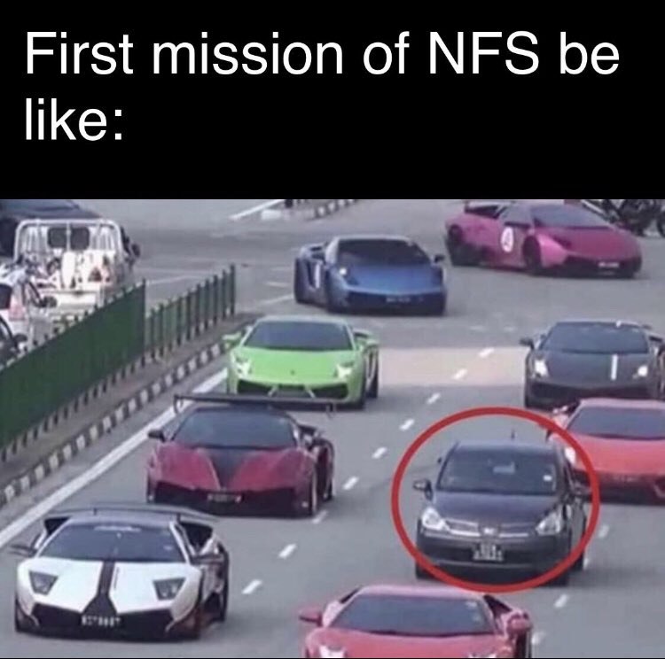 Первая миссия NFS Первая миссия NFS, где обычная машина среди спорткаров