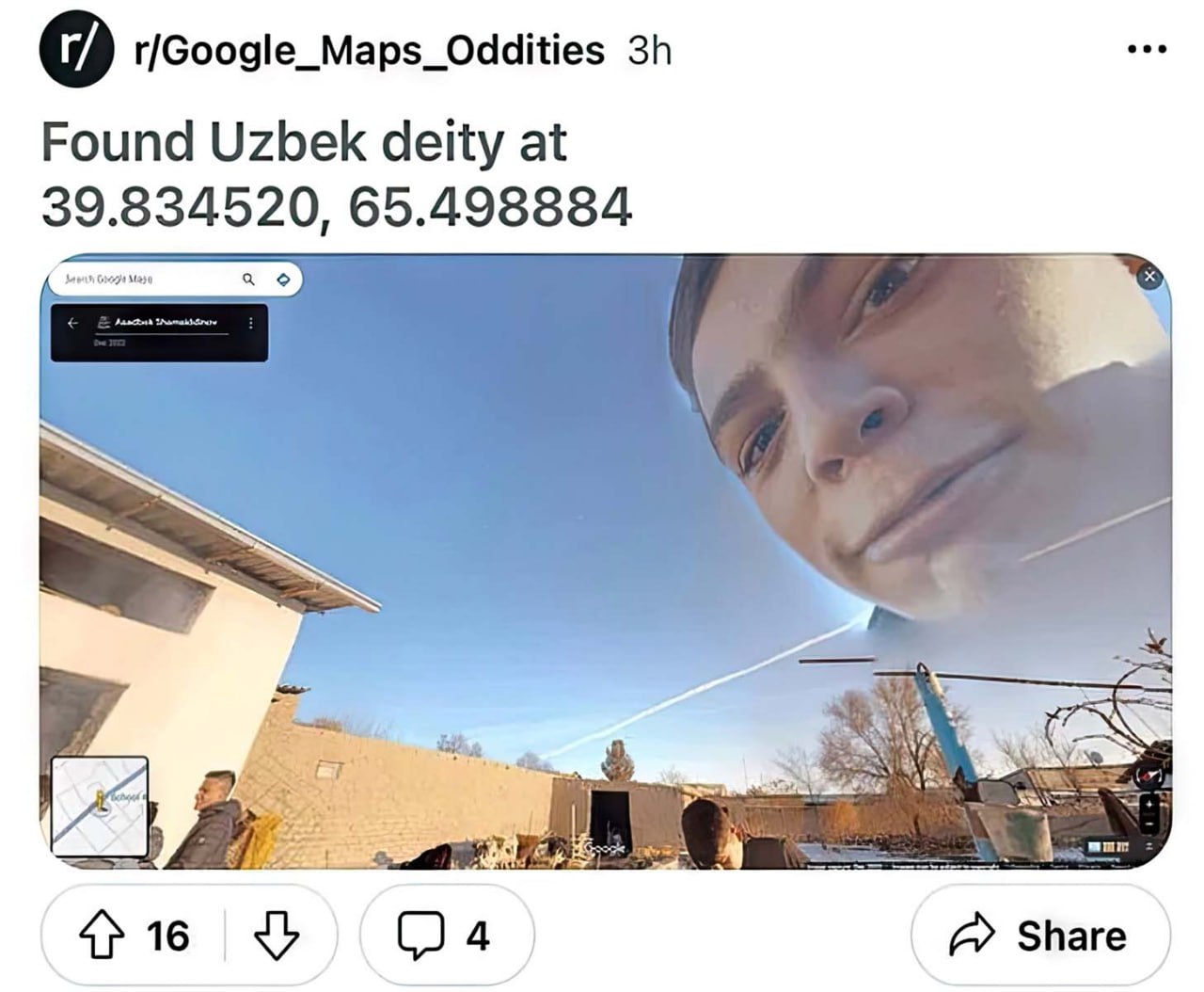 Найдено узбекское божество на Google Maps Узбекское божество на Google Maps