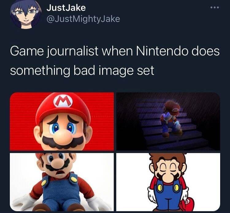Игровой журналист, когда Nintendo делает что-то плохое Игровой журналист, когда Nintendo делает что-то плохое, набор изображений с грустным Марио.