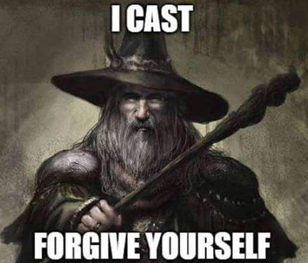 Гэндальф I cast forgive yourself Гэндальф произносит заклинание "Прости себя"