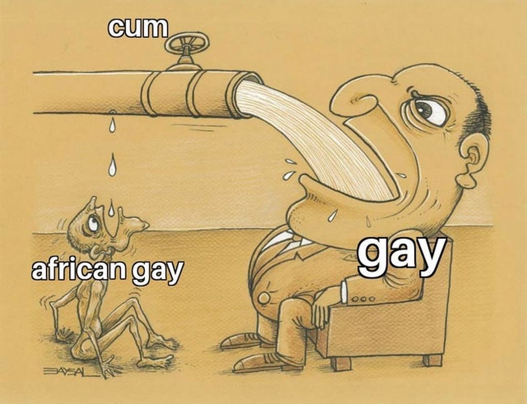 Gay african gay Мем с трубой, откуда одной фигуре капает, а другой льется полноводный поток