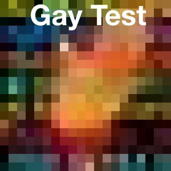 Gay Test Мем с надписью Gay Test на сильно заблюренном фоне, на котором можно различить две мужские фигуры.