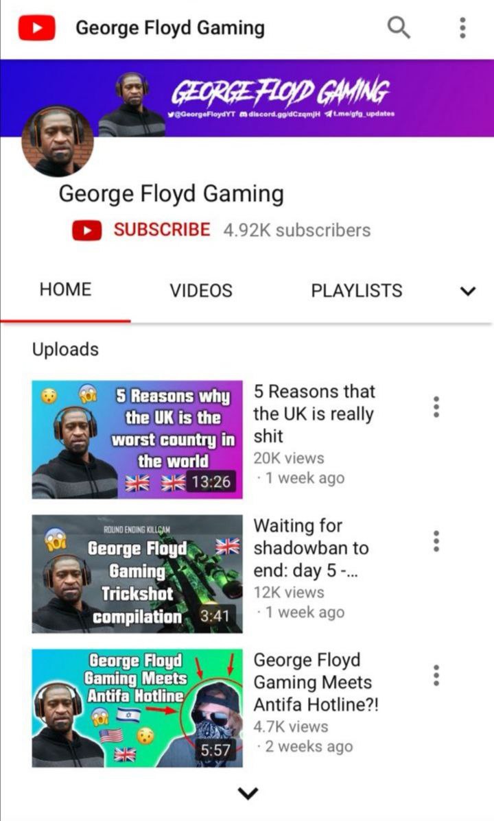 George Floyd Gaming на YouTube Мем про YouTube-канал "George Floyd Gaming" с вымышленными видео