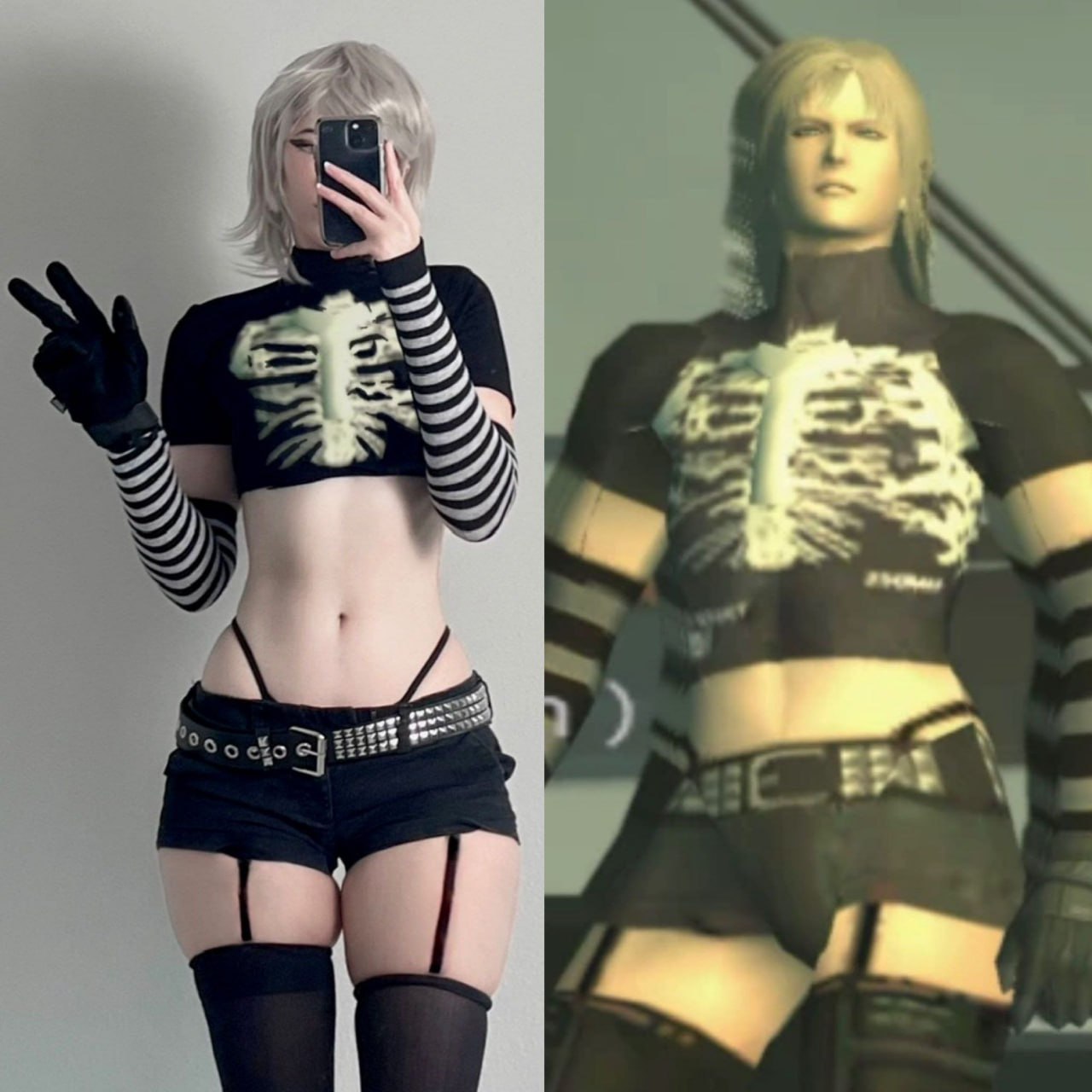 Девушка в косплее Райдена Девушка в косплее Райдена из Metal Gear Solid 2