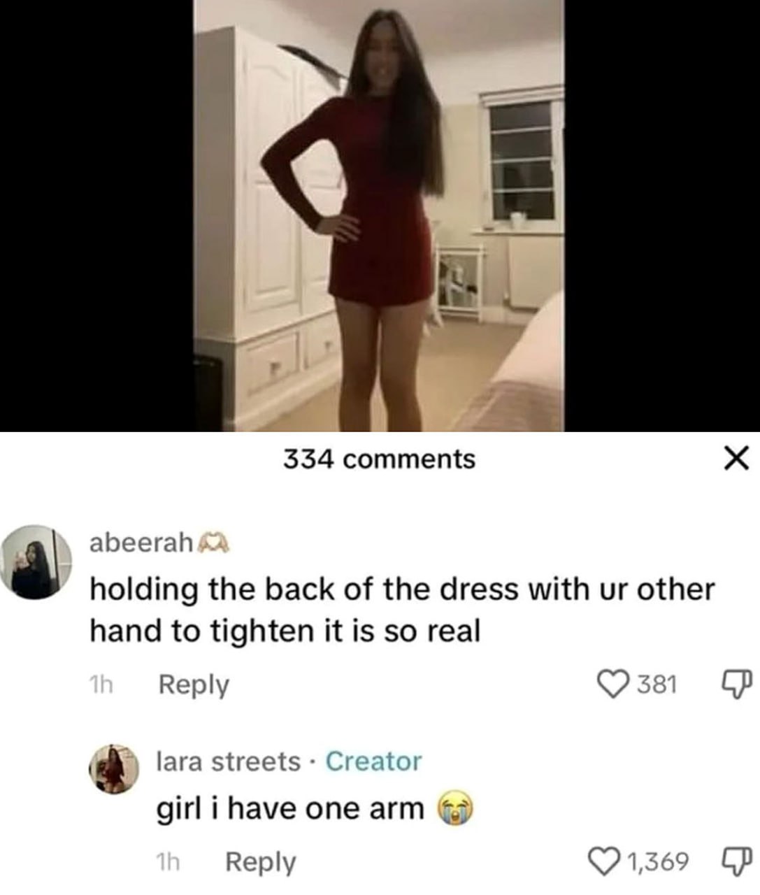 Girl i have one arm Мем про девушку в красном платье с одной рукой и комментарием «Girl i have one arm»