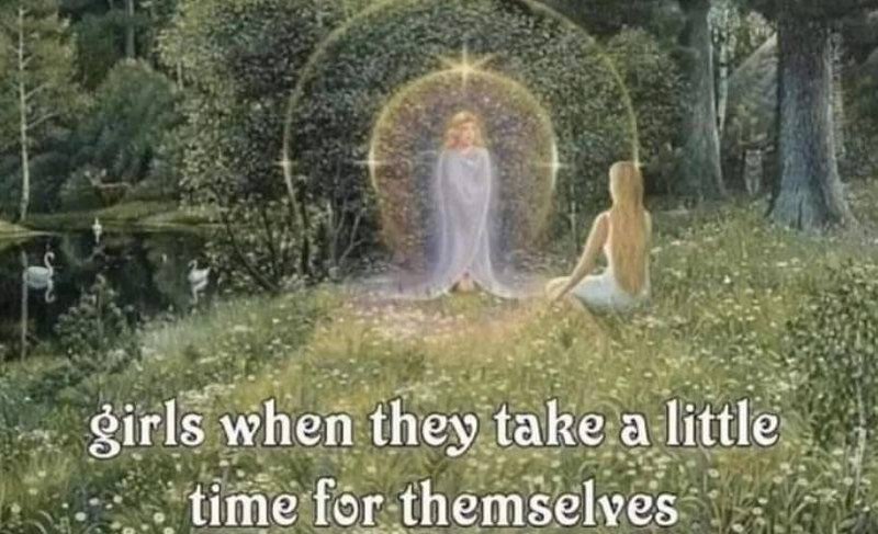 Girls when they take a little time for themselves Девушки, когда уделяют время себе