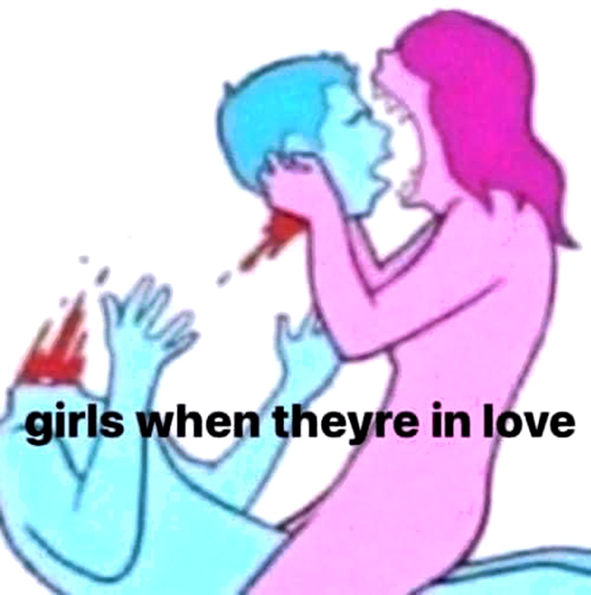 Girls when theyre in love Девушки, когда они влюблены: девушка отрывает голову парню.
