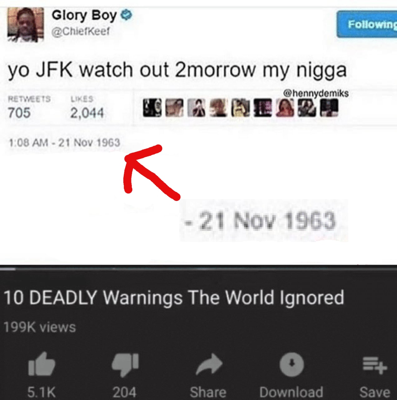 Glory Boy yo JFK watch out 2morrow my nigga Твит Glory Boy: yo JFK watch out 2morrow my nigga и видео 10 DEADLY Warnings The World Ignored