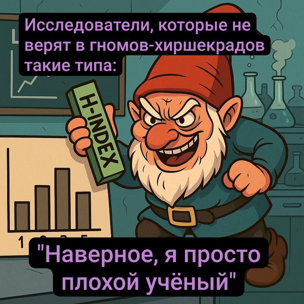 Гномы-хиршекрады и H-INDEX Мем про гномов-хиршекрадов и индекс Хирша