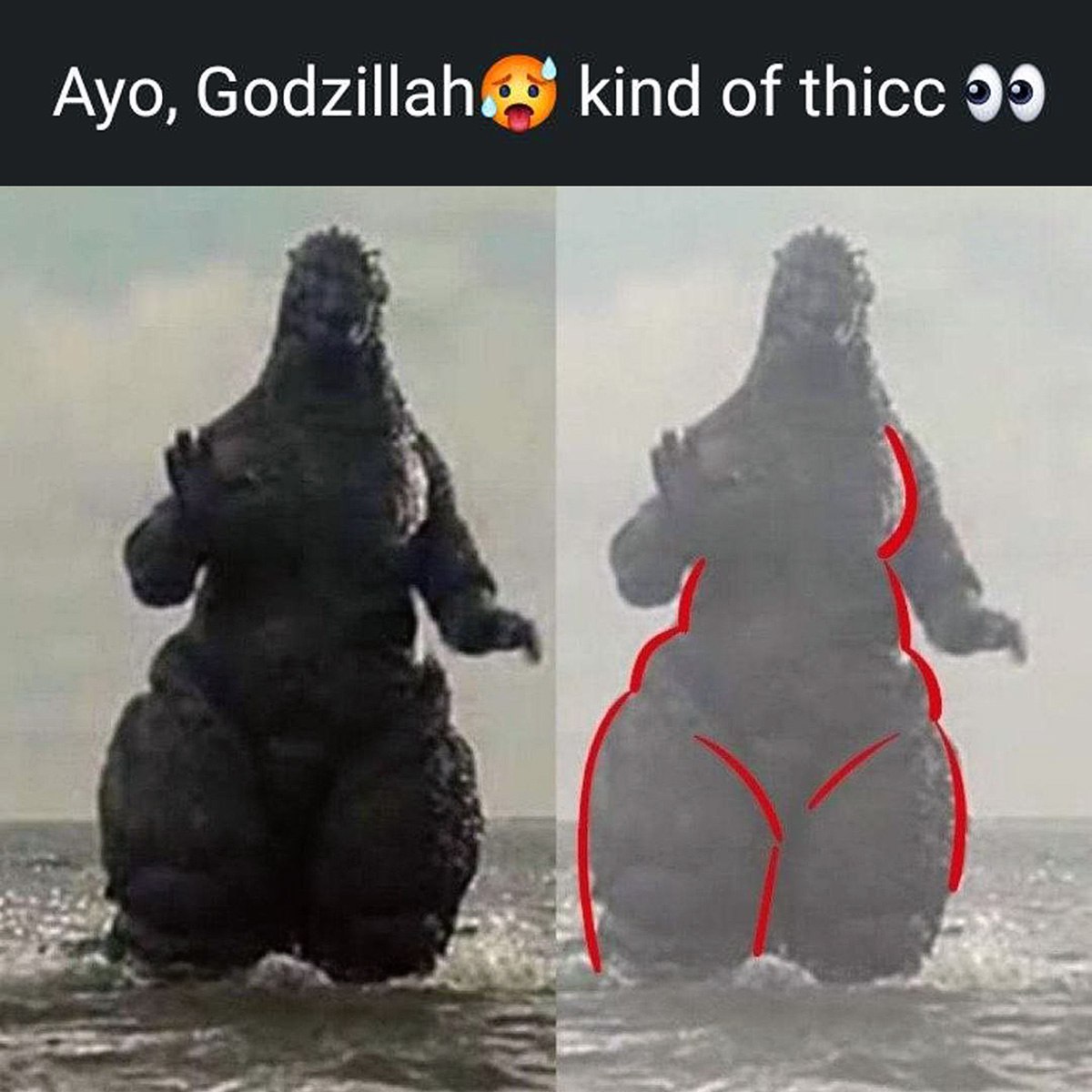 Ayo, Godzillah kind of thicc Годзилла с формами