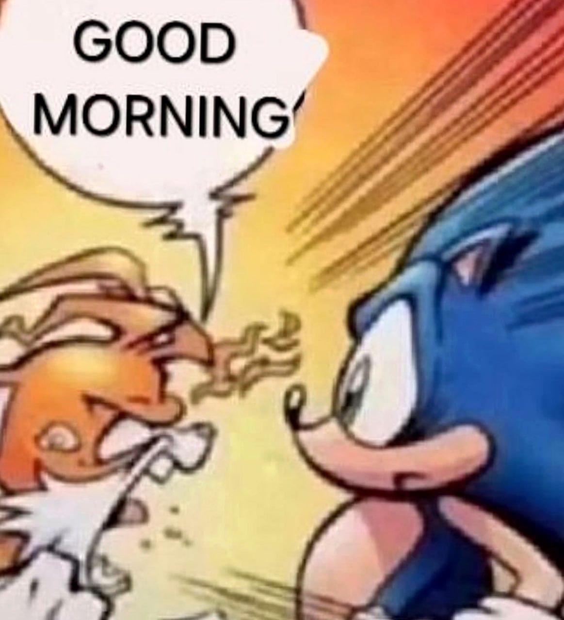 Good morning Тейлз Утро начинается не с кофе: Тейлз против Соника в ожесточенной словесной баталии.