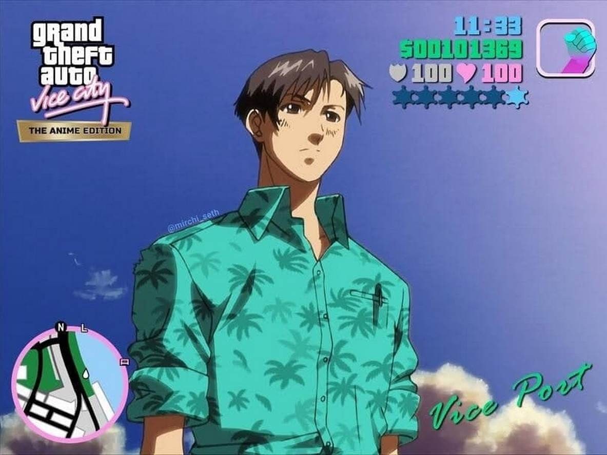 Grand Theft Auto Vice City The Anime Edition Мем Grand Theft Auto Vice City в аниме-стиле