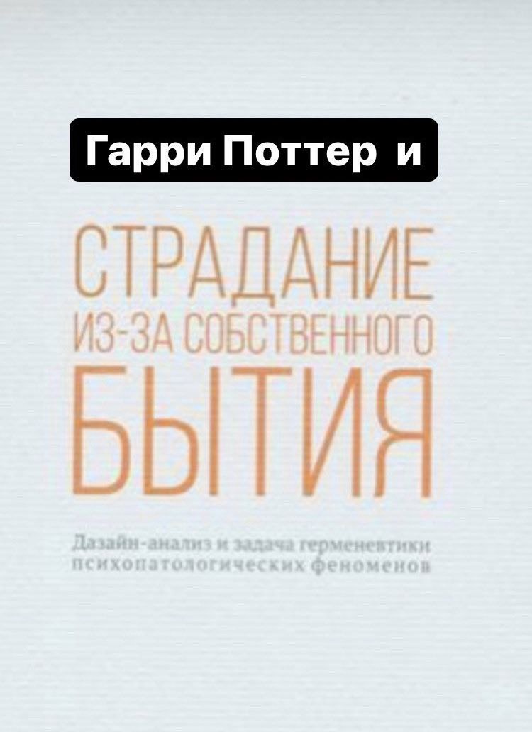 Мем с обложкой книги "Гарри Поттер и страдание из-за собственного бытия"