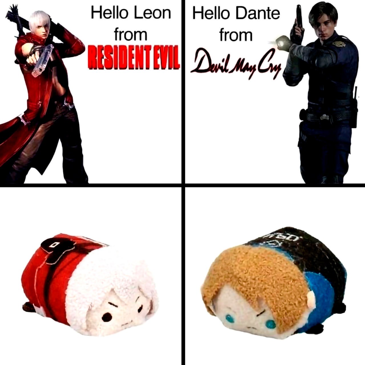 Hello Leon Hello Dante Мем про Данте и Леона из разных вселенных игр