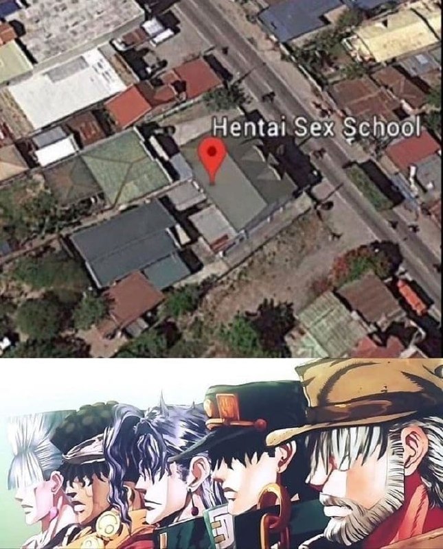 Hentai Sex School Персонажи «Невероятных приключений ДжоДжо» направляются в «Школу хентайного секса» на карте Google.