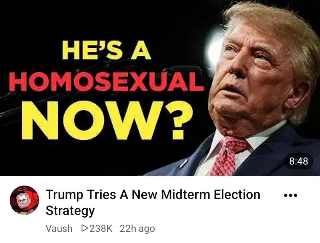 Провокационное превью с Дональдом Трампом и надписью «HE’S A HOMOSEXUAL NOW?» о новой стратегии на промежуточных выборах.