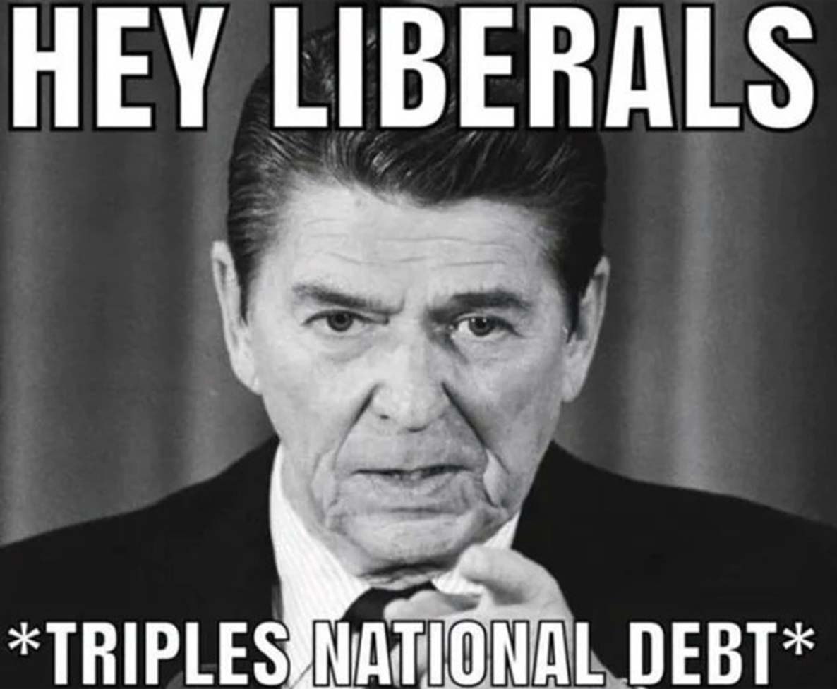 Рейган "Hey liberals" утроил госдолг Рональд Рейган "Hey liberals" утроил государственный долг