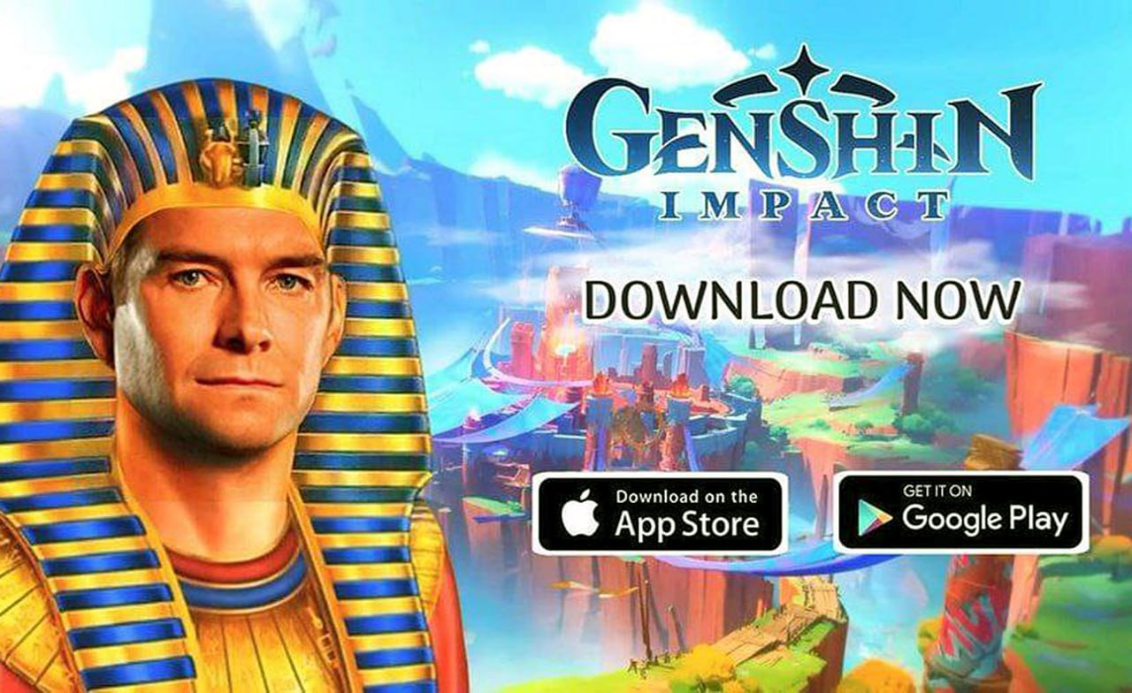 Хоумлендер фараон Genshin Impact Хоумлендер в образе фараона на фоне Genshin Impact