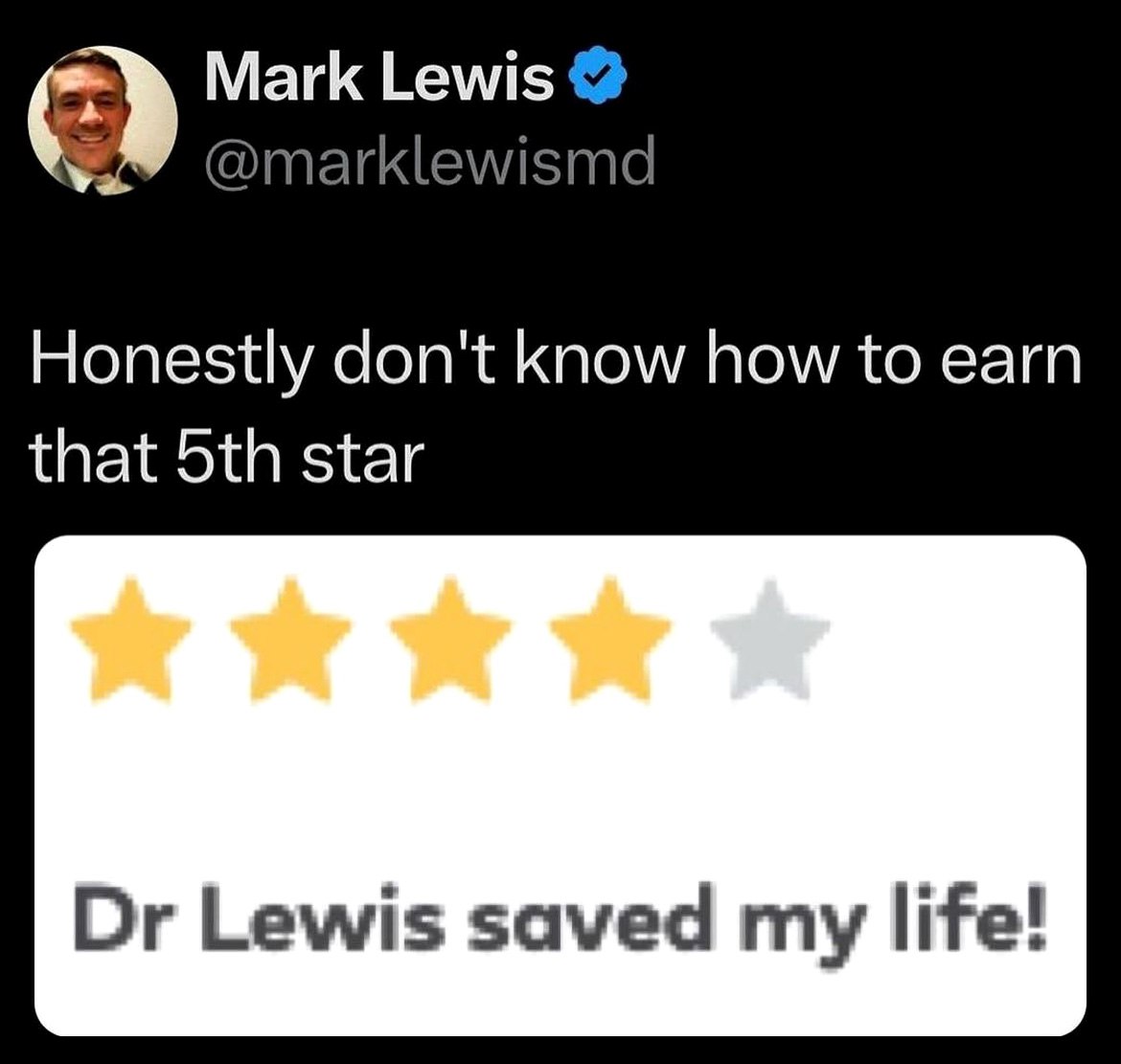 Honestlly don't know how to earn that 5th star Доктор Льюис не знает, как получить пятую звезду