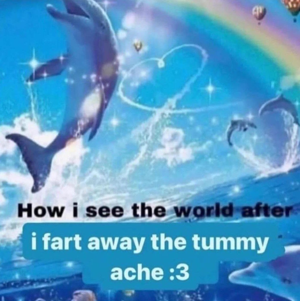 How i see the world after i fart away the tummy ache Как я вижу мир после того, как избавился от боли в животе пердежом