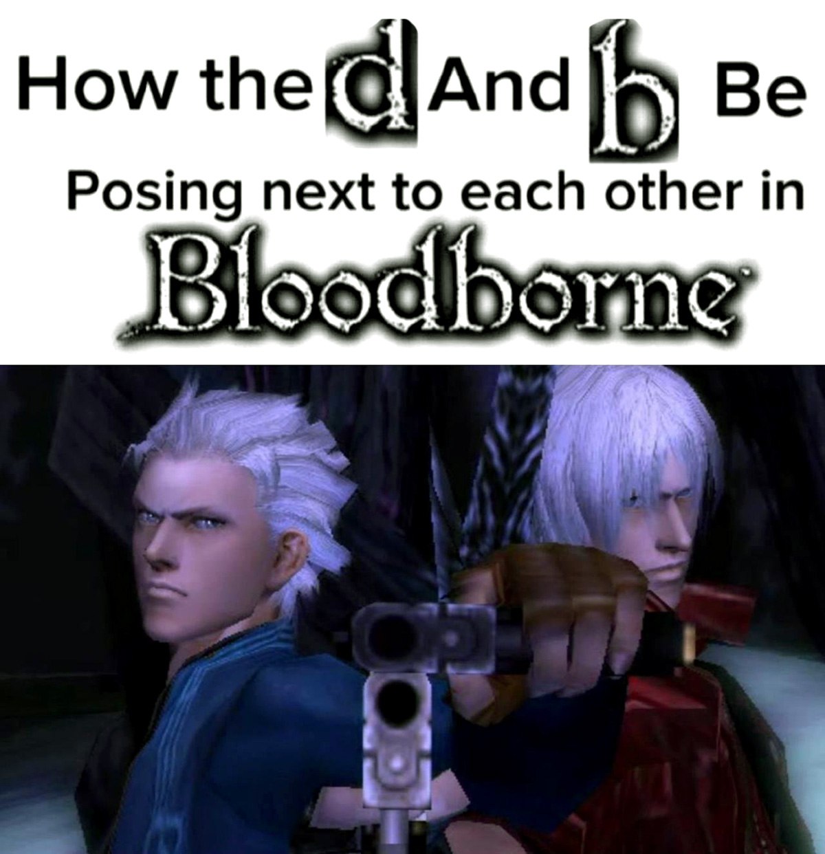 How the d and b be posing in Bloodborne Как буквы d и b расположены рядом друг с другом в Bloodborne