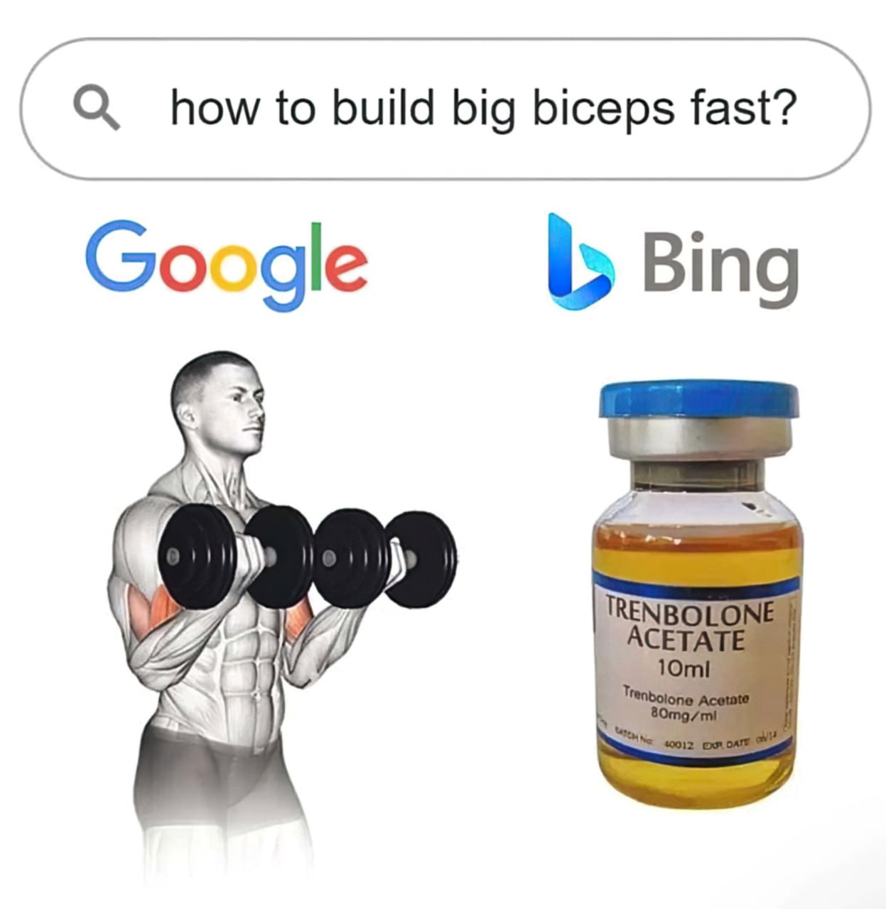 Как быстро накачать бицепсы Мем про "как быстро накачать бицепсы" в Google и Bing