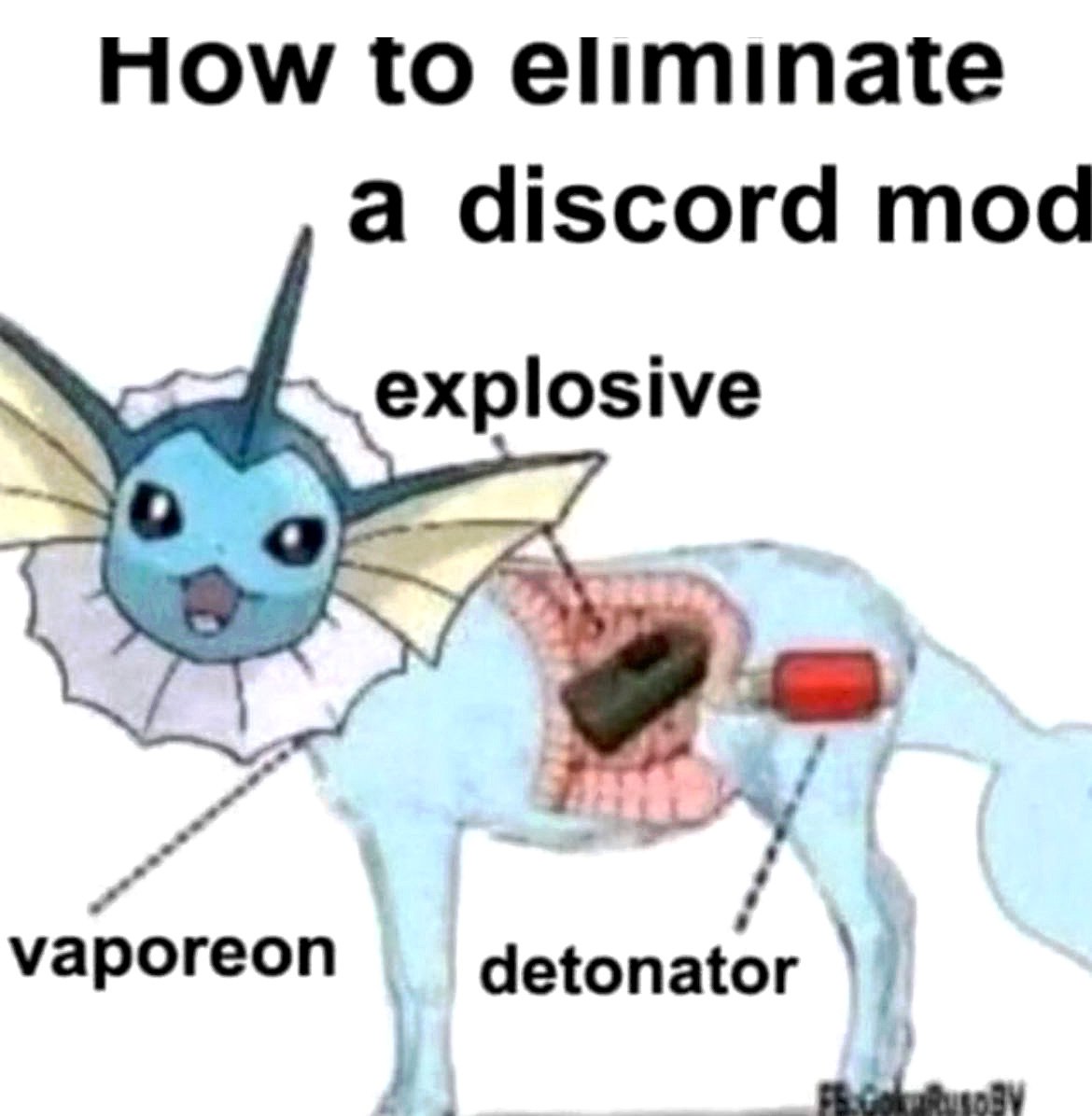 How to eliminate a Discord mod Как устранить модератора Дискорда при помощи Вапореона, взрывчатки и детонатора