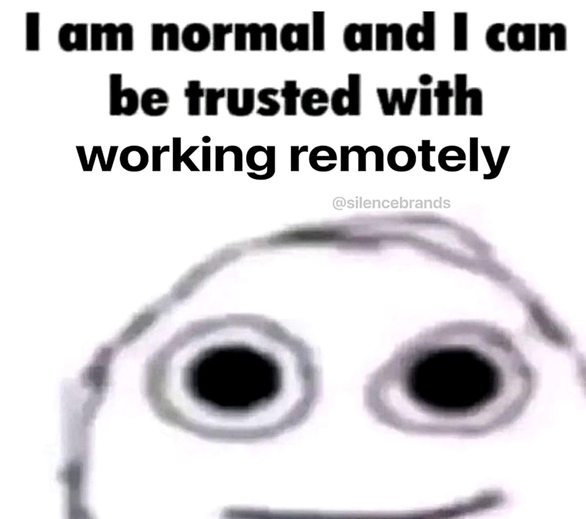 I am normal and i can be trusted with working remotely Я нормальный, и мне можно доверять удалённую работу