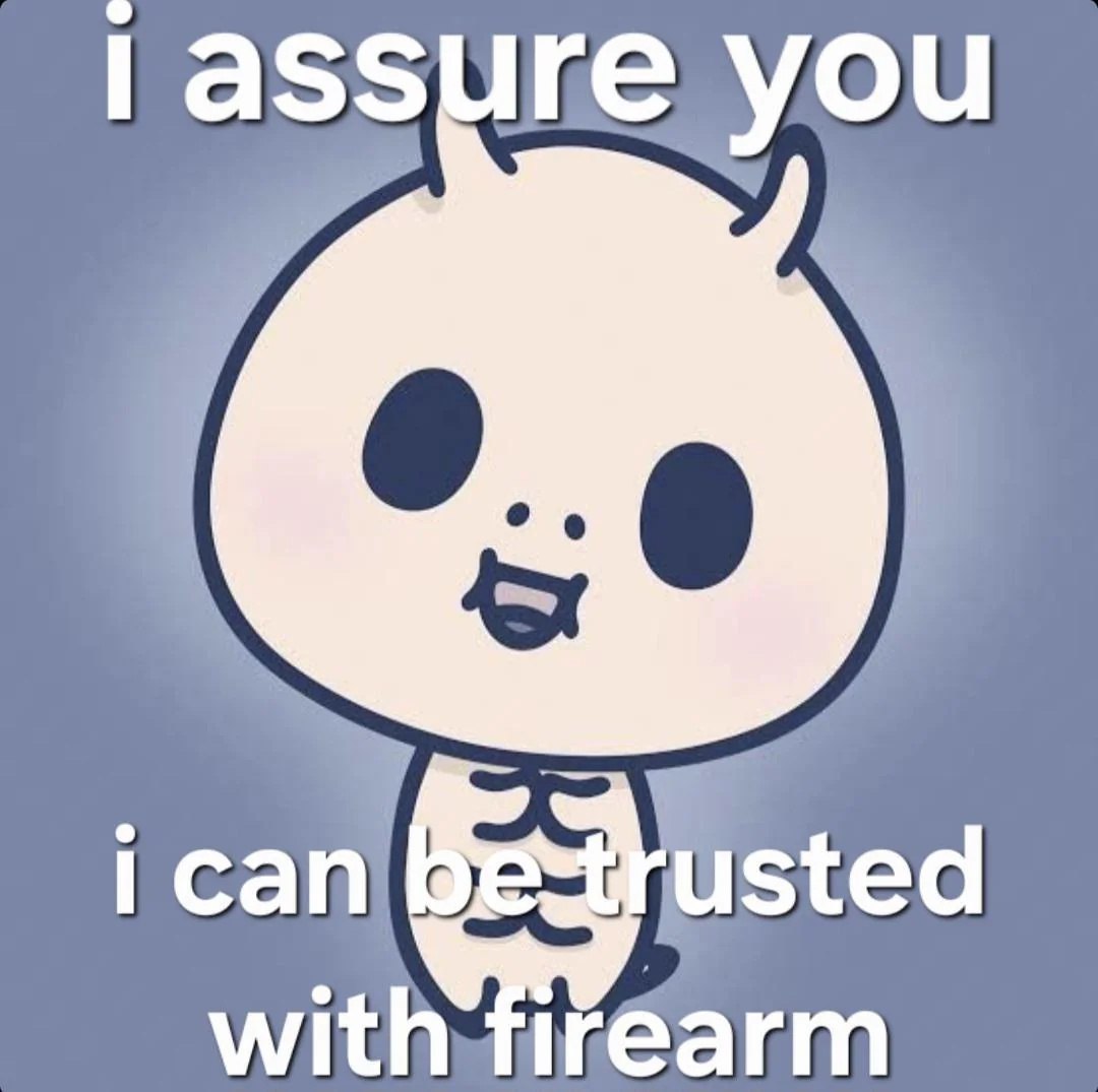 Милое существо говорит: «i assure you i can be trusted with firearm»