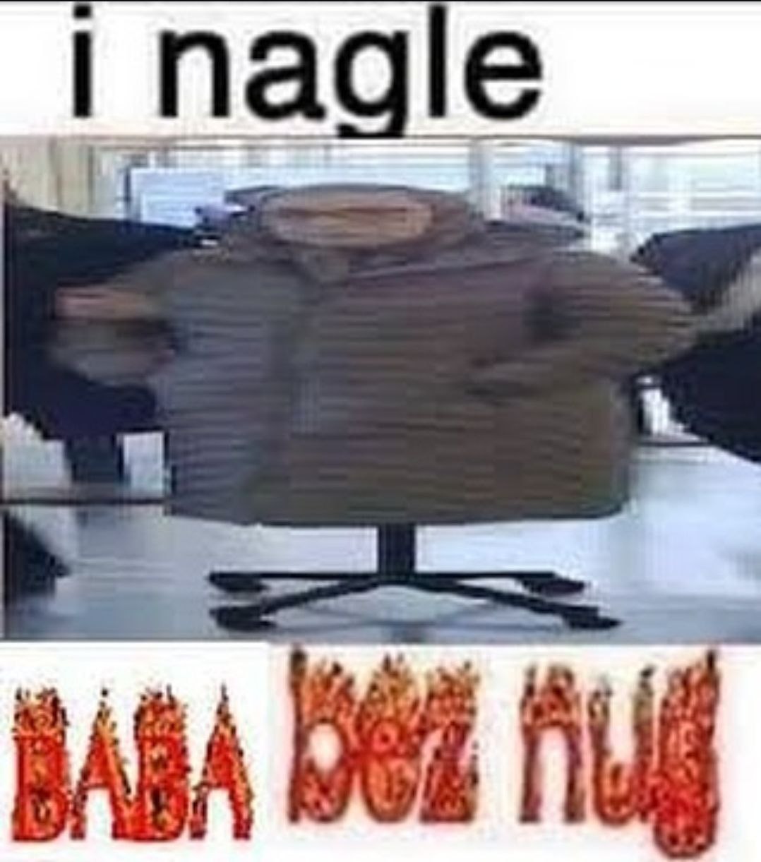 I nagle Мем с размытым человеком на стуле и надписями «i nagle» и «BABA BOI NUGG»