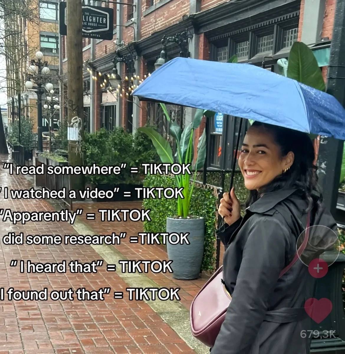 I read somewhere = TikTok Девушка с зонтом и фразами, которые на самом деле означают TikTok