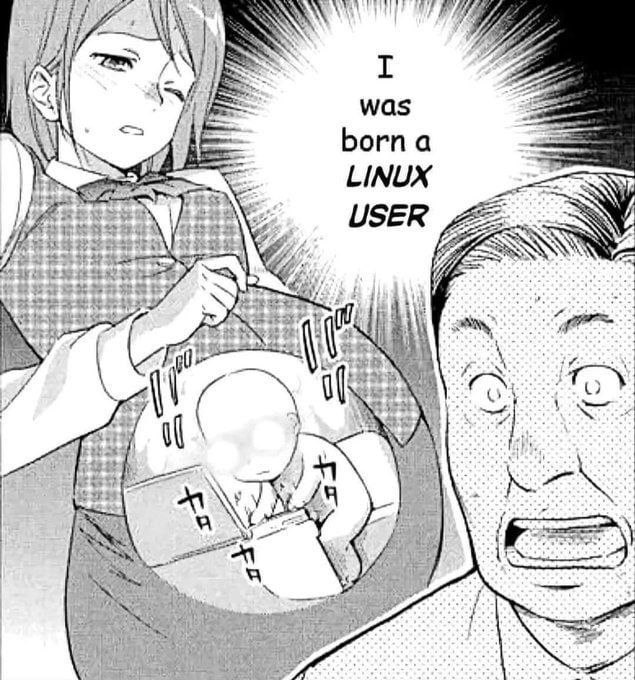 I was born a LINUX USER Я родился пользователем LINUX
