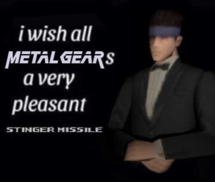 I wish all Metal Gears a very pleasant Stinger missile Солид Снейк желает всем Метал Гирам приятной ракеты Стингер