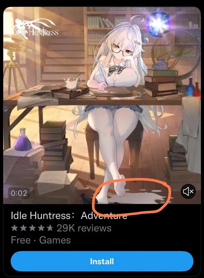 Подозрительная жидкость на полу в Idle Huntress Мем про девушку из Idle Huntress с подозрительной жидкостью под ногами