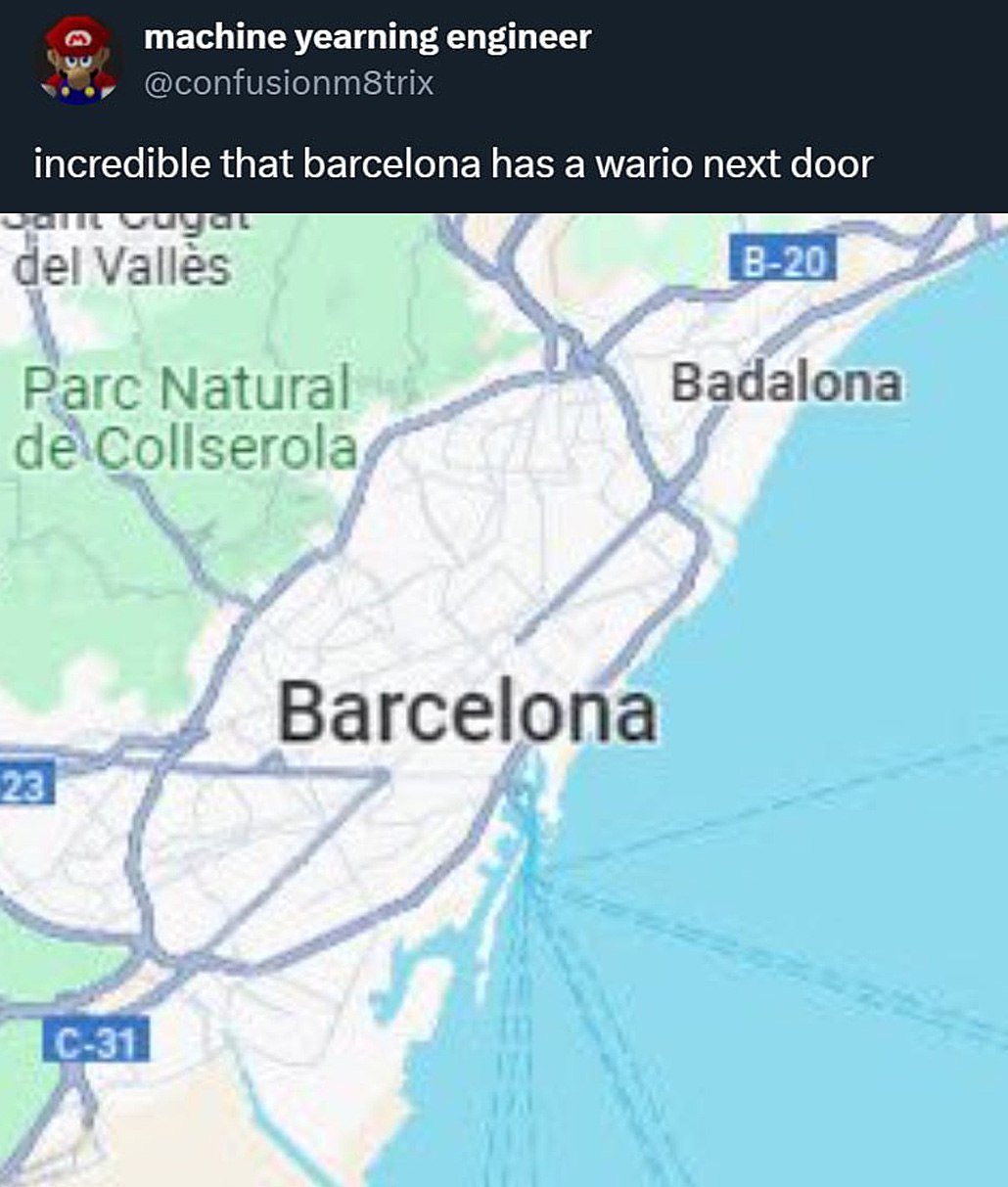 Incredible that Barcelona has a Wario next door Удивительно, что у Барселоны есть Варио по соседству