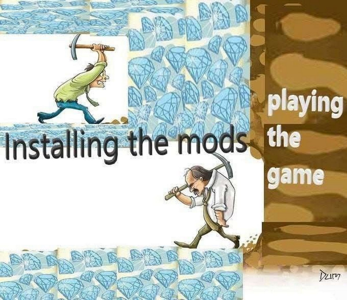 Installing the mods playing the game Установка модов против игры в сравнении с майнингом алмазов