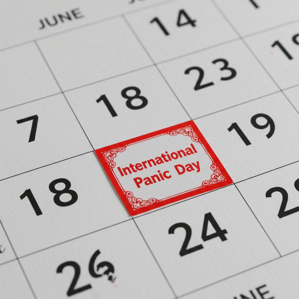 International Panic Day на календаре Календарь с надписью International Panic Day на 18 июня