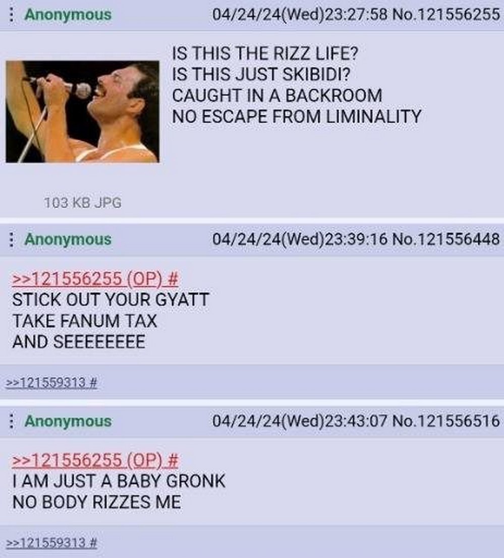 IS THIS THE RIZZ LIFE? Мем с Фредди Меркьюри и отсылками на сленг из 4chan в стиле Bohemian Rhapsody