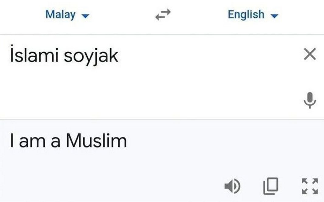 Islami soyjak Мем со скриншотом Google Translate, где фраза «islami soyjak» переводится как «I am a Muslim».