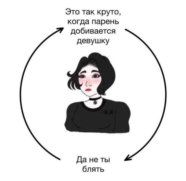 Мем про то, как круто, когда парень добивается девушку, но не ты