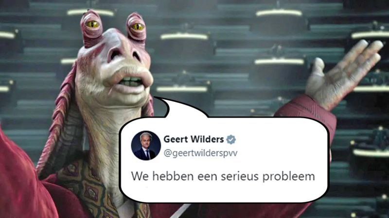 Джа-Джа Бинкс и We hebben een serieus probleem Джа-Джа Бинкс и твит Герт Вилдерс «We hebben een serieus probleem»
