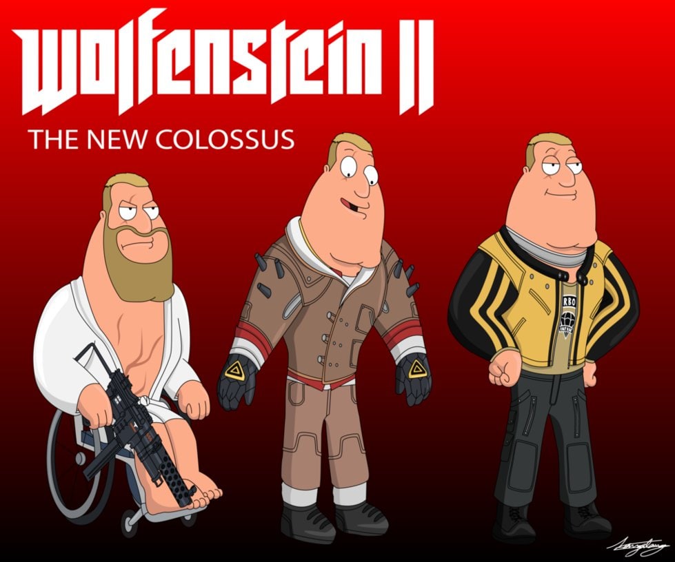 Джо Суонсон в Wolfenstein II: The New Colossus Джо Суонсон в различных костюмах из игры Wolfenstein II: The New Colossus