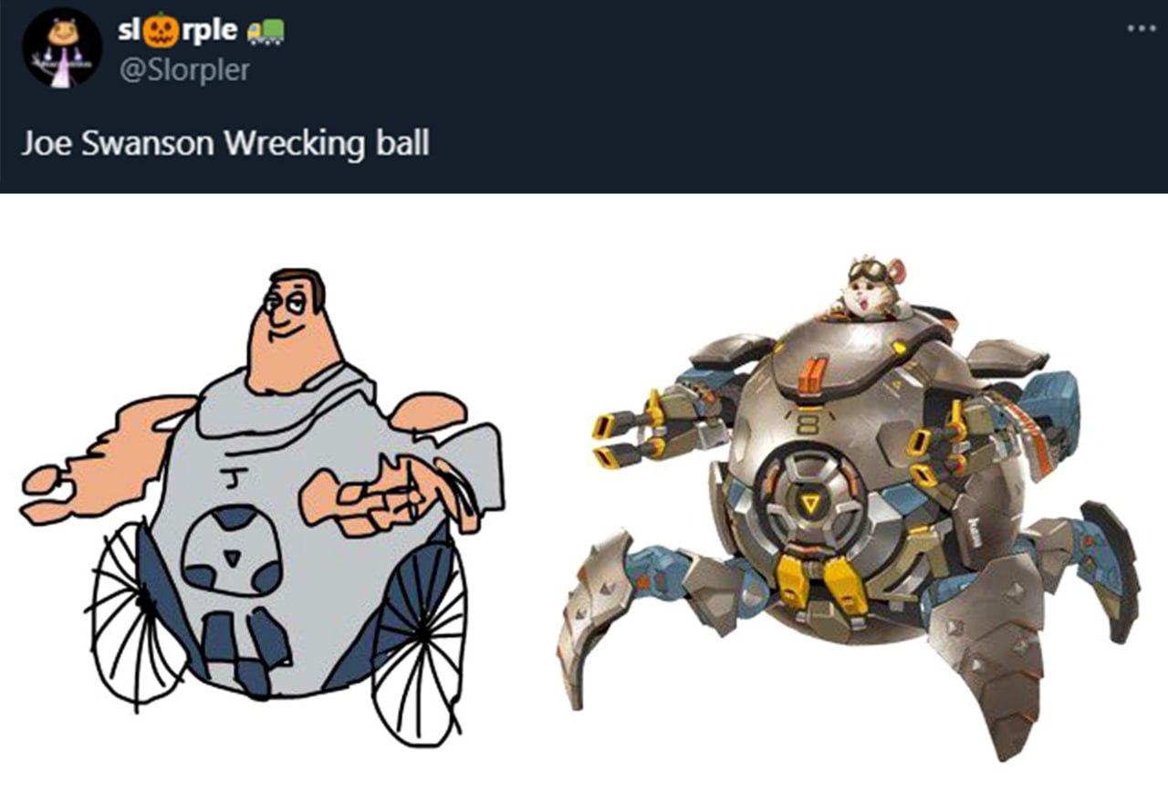 Джо Суонсон Wrecking ball Джо Суонсон в инвалидной коляске в стиле Уинстона из Overwatch.