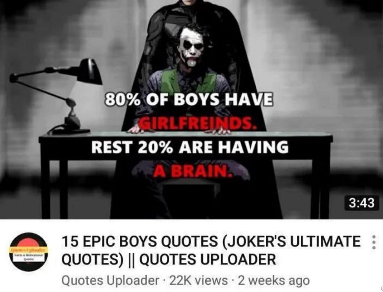 80% of boys have girlfriends Джокер 80 процентов мальчиков имеют девушек