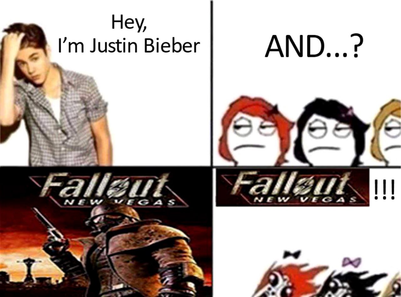 Джастин Бибер и Fallout New Vegas Мем про Джастина Бибера и Fallout New Vegas
